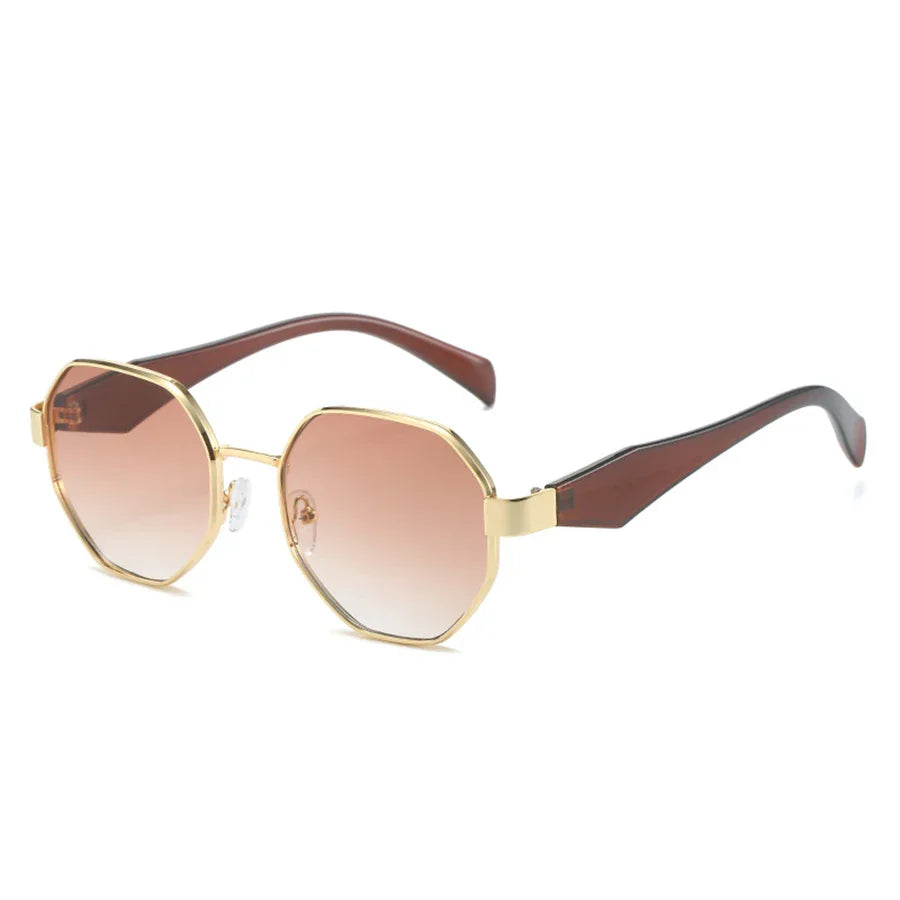 Liora | Polygonale Retro Sonnenbrille – Metallrahmen