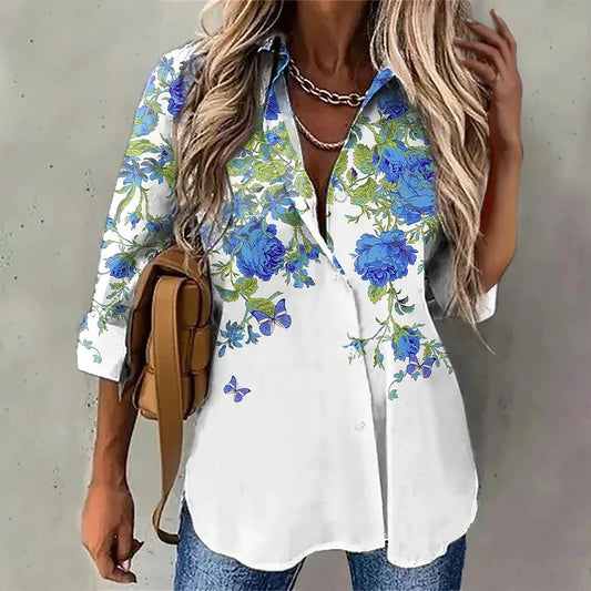 Alina | Entspannte Blumenbluse