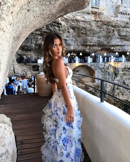 Amelia | Floral Ruffle Maxi Dress