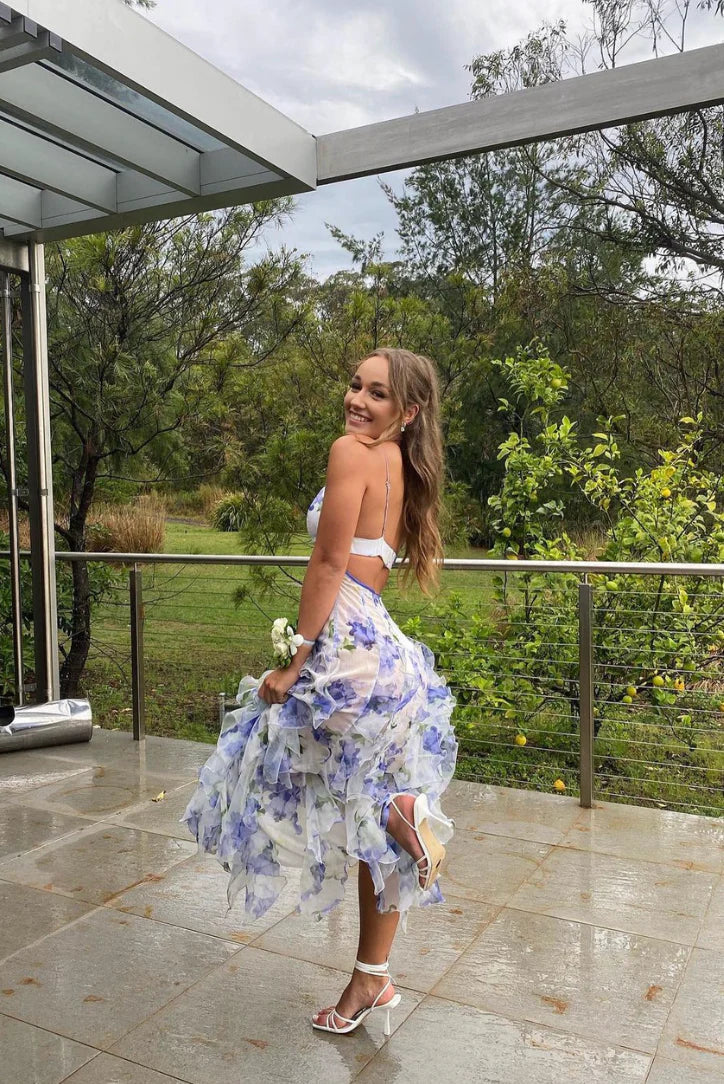 Amelia | Floral Ruffle Maxi Dress