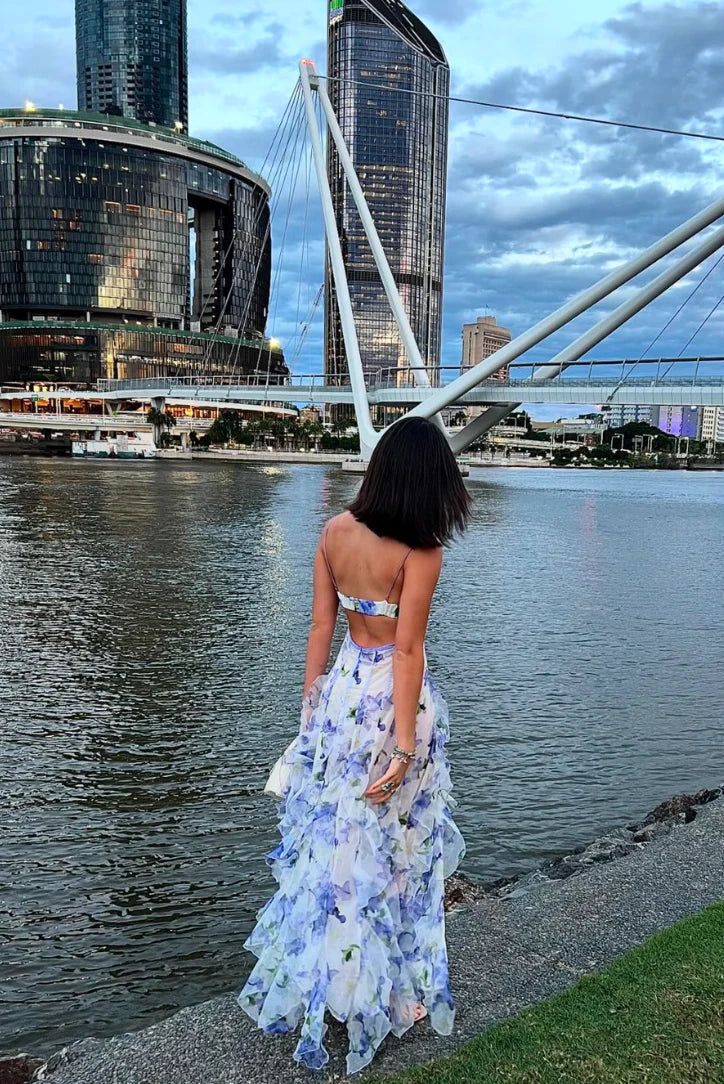 Amelia | Floral Ruffle Maxi Dress