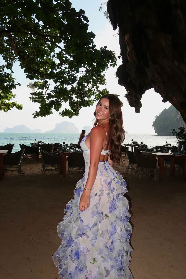 Amelia | Floral Ruffle Maxi Dress