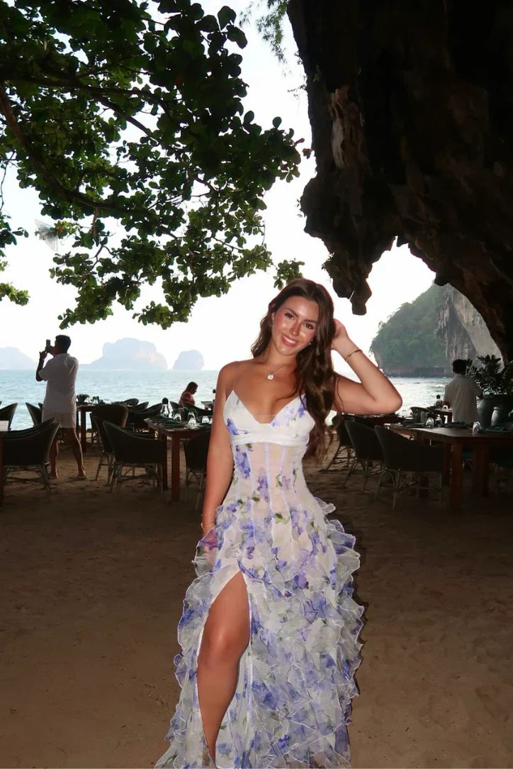 Amelia | Floral Ruffle Maxi Dress