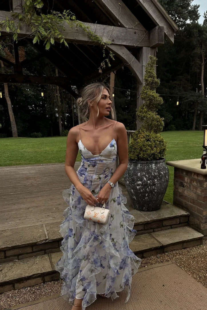 Amelia | Floral Ruffle Maxi Dress