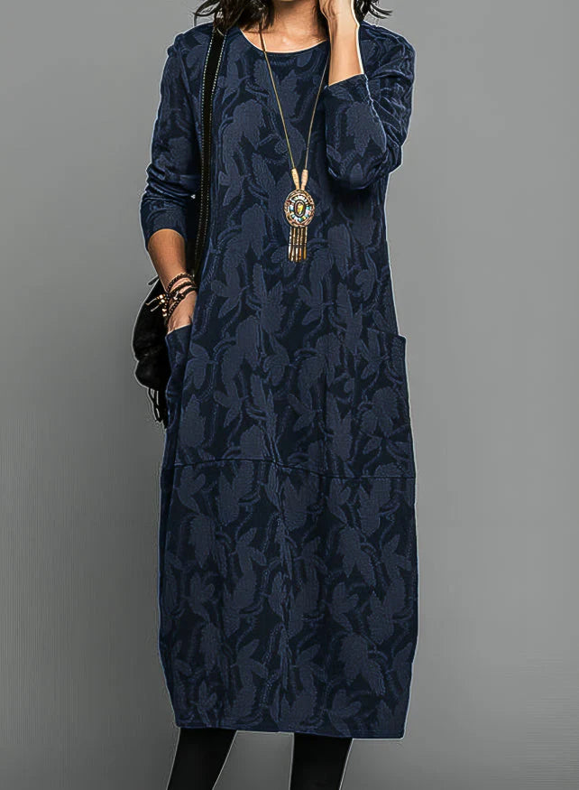 Cae | Lässiges Rundhals-Winterkleid
