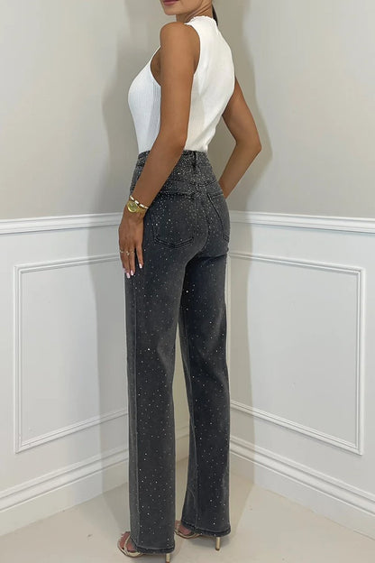 Elegant Starry Sky Diamond Jeans