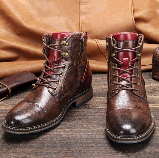 Ethan - Handgefertigten Echtleder Oxford Stiefel