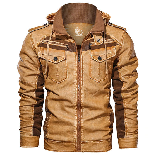 Fabiano | Premium Lederjacke mit abnehmbarer Kapuze