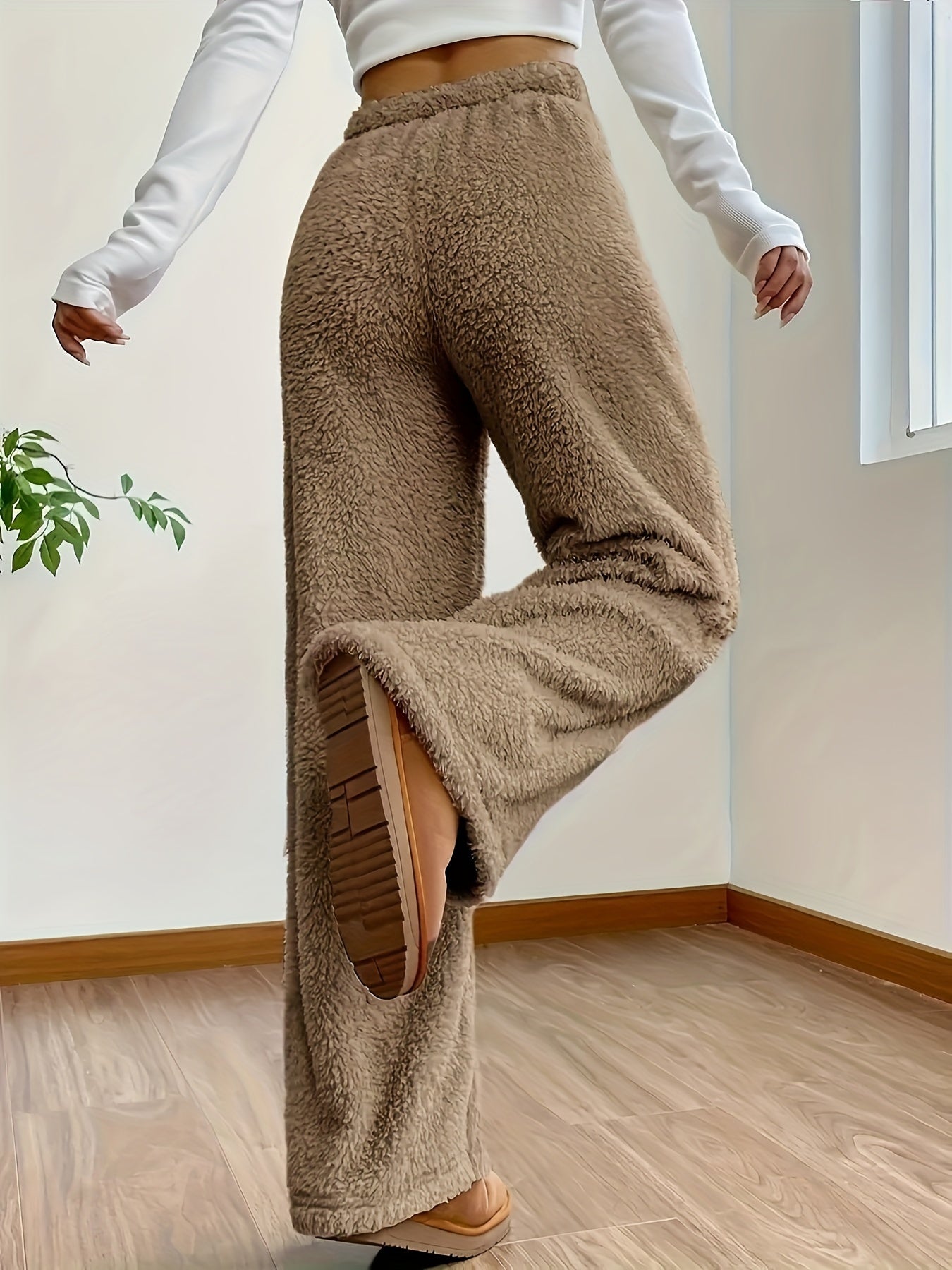 Fleece-Hose mit Hohem Bund