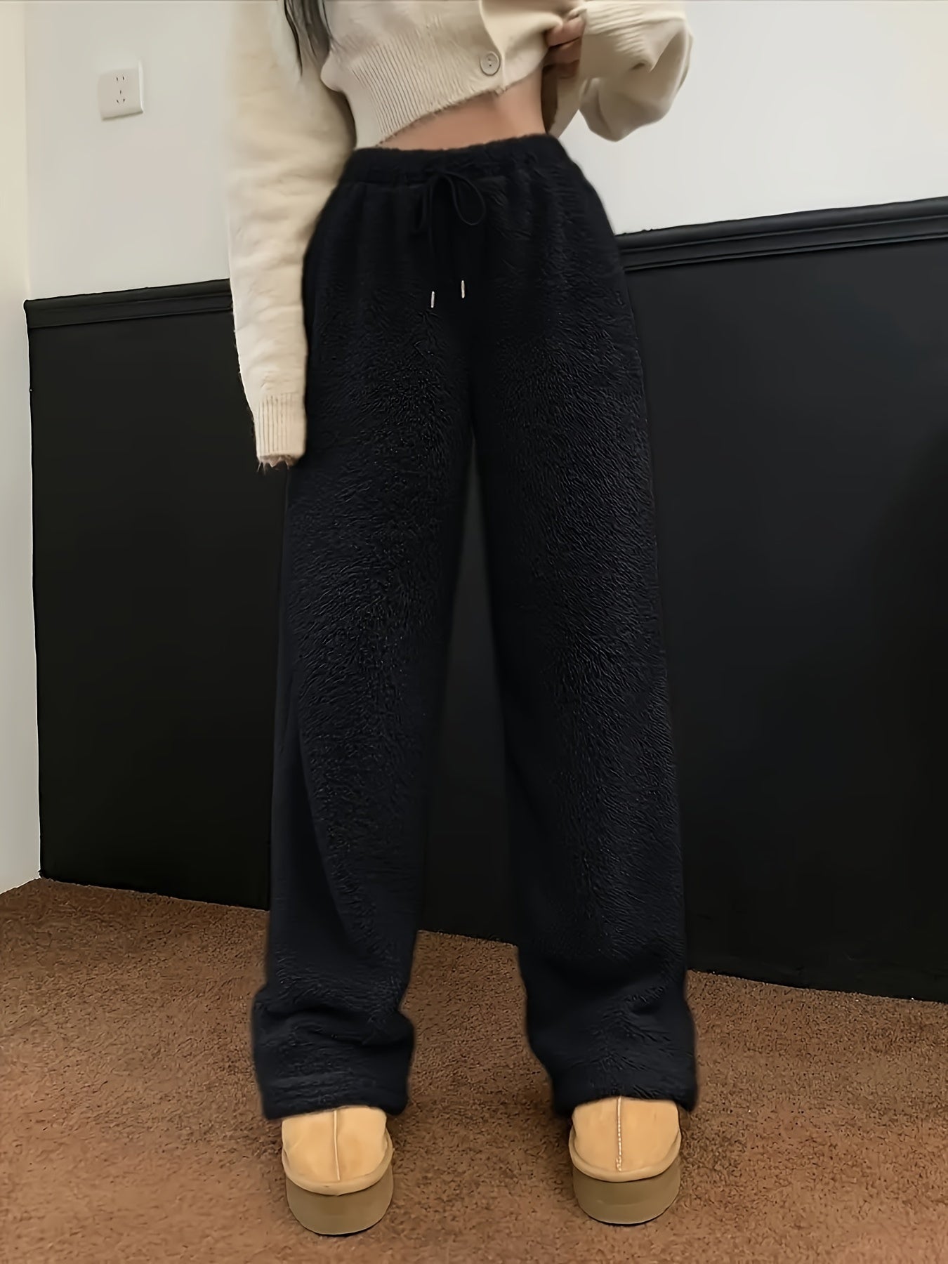 Fleece-Hose mit Hohem Bund