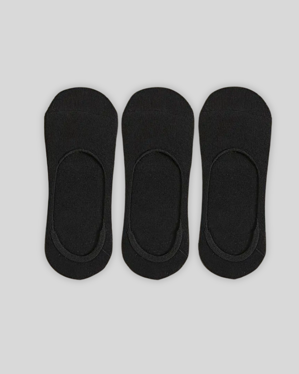 Jonas | 3er-Set Unsichtbare Socken – Schwarz
