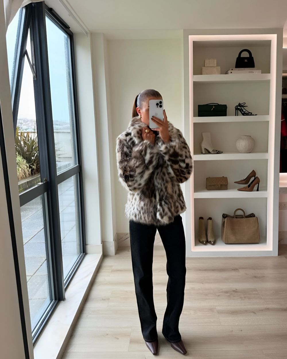 Leopard Faux-PelzMantel