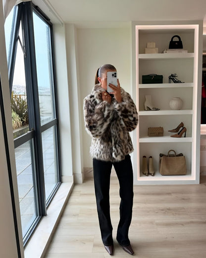 Leopard Faux-PelzMantel