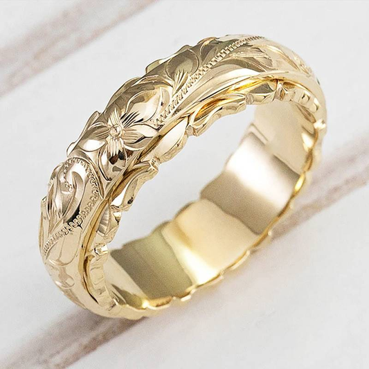 Lilou | Vintage-Ring mit floraler Gravur
