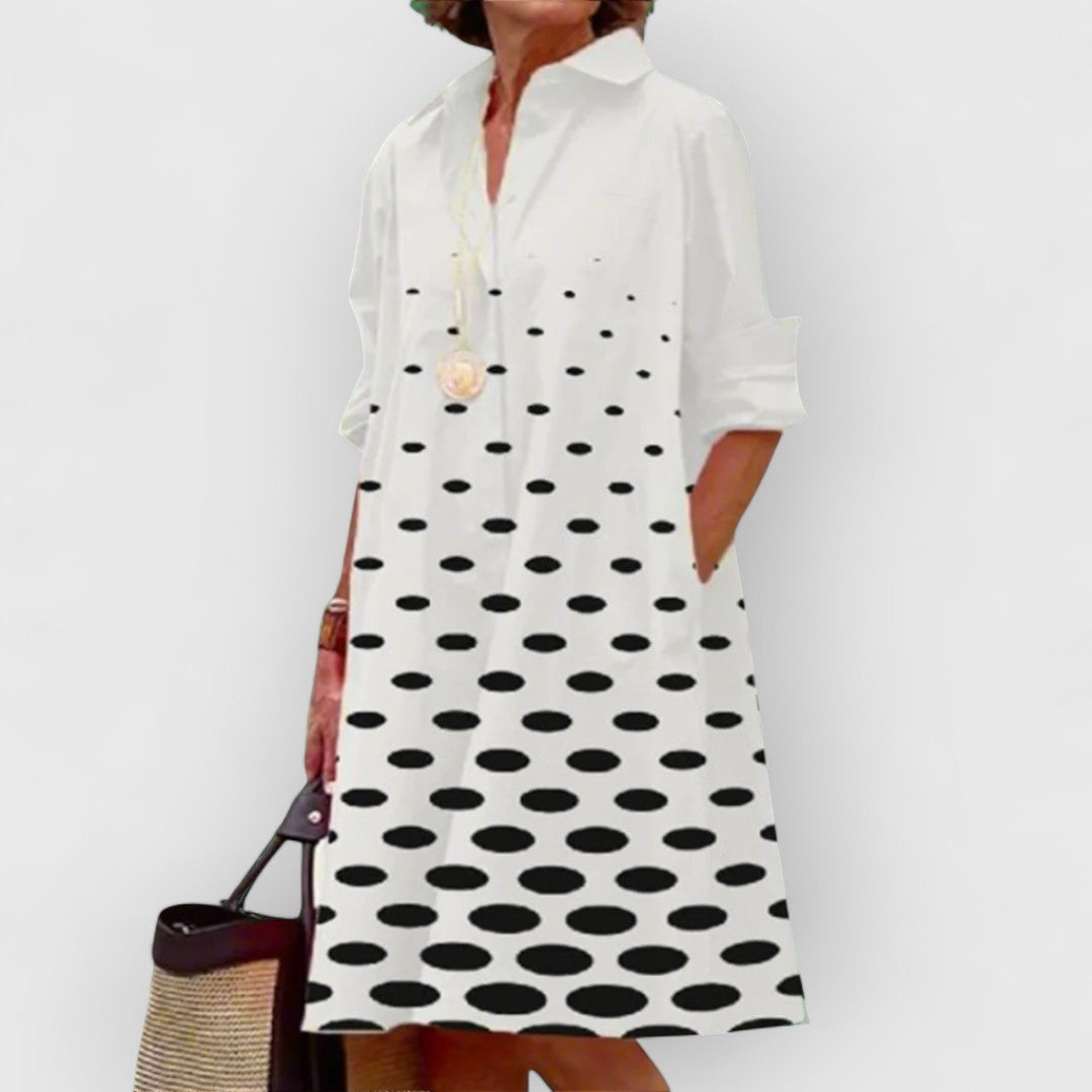 Lily | Bedrucktes Weisses elegantes Kleid
