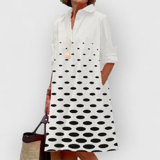 Lily | Bedrucktes Weisses elegantes Kleid