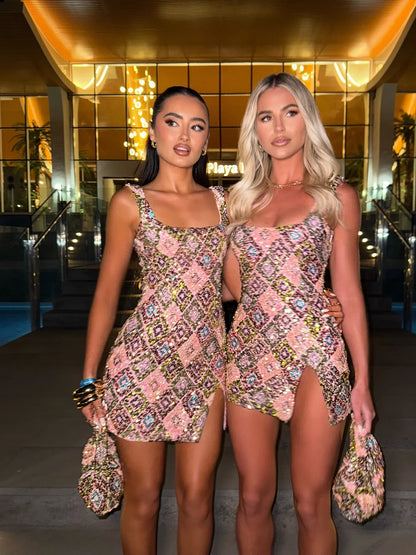 Liora | Glamouröses Kristall-Minikleid für besondere Nächte
