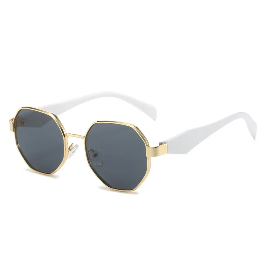 Liora | Polygonale Retro Sonnenbrille – Metallrahmen