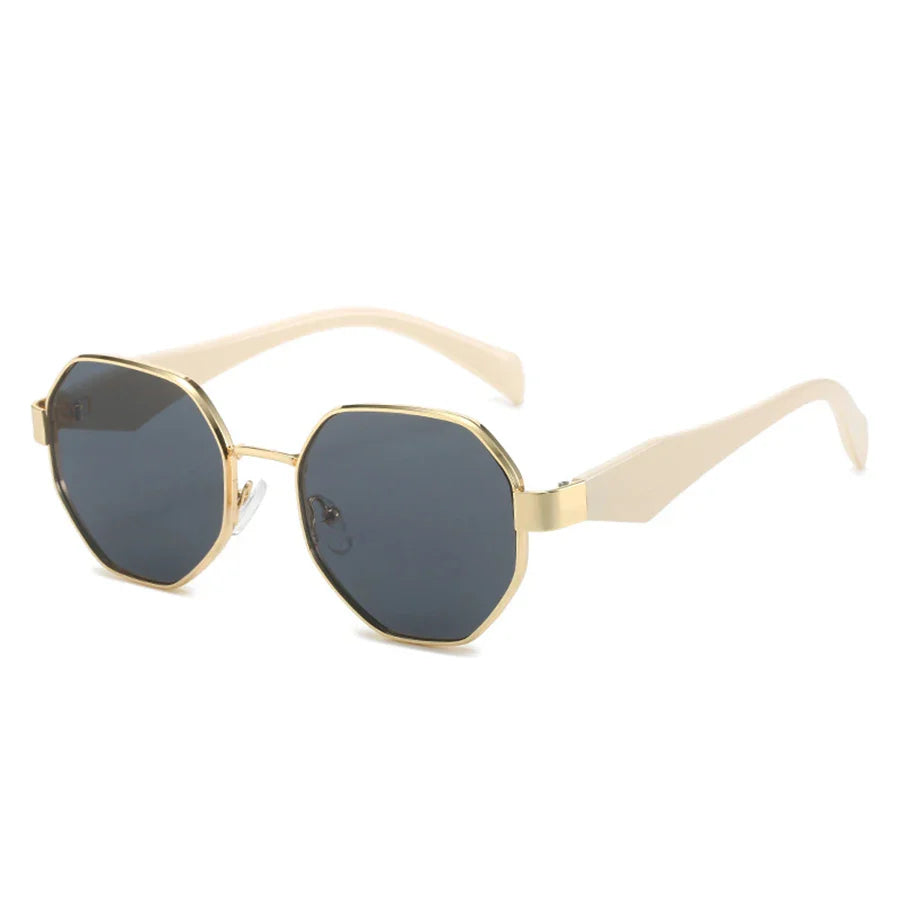 Liora | Polygonale Retro Sonnenbrille – Metallrahmen