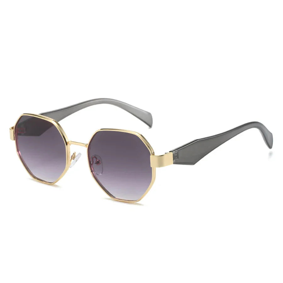 Liora | Polygonale Retro Sonnenbrille – Metallrahmen