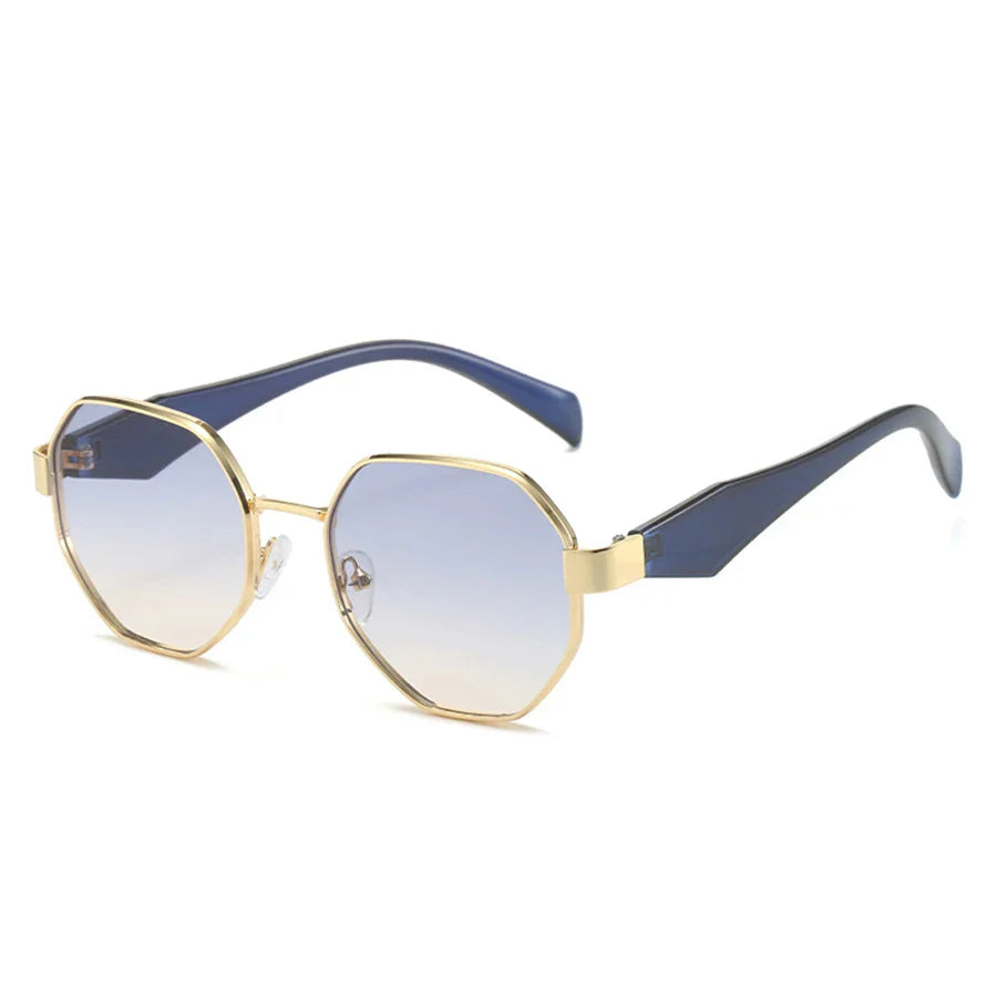 Liora | Polygonale Retro Sonnenbrille – Metallrahmen