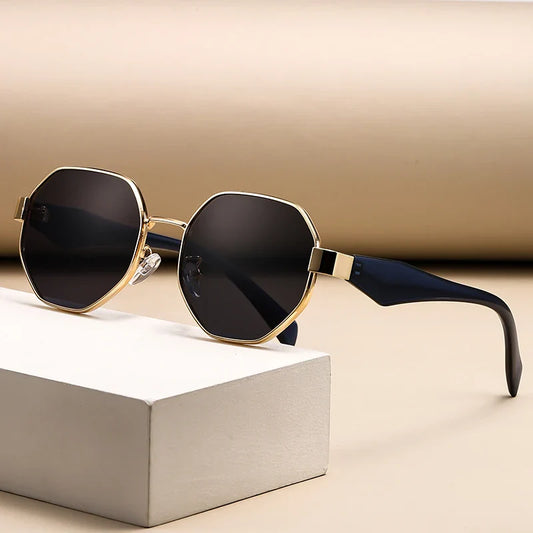 Liora | Polygonale Retro Sonnenbrille – Metallrahmen