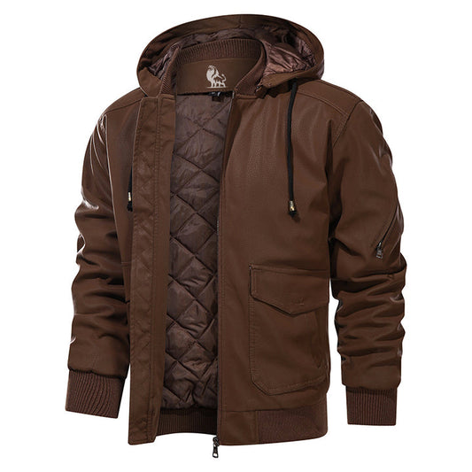Lorenzo | Premium Lederjacke mit abnehmbarer Kapuze