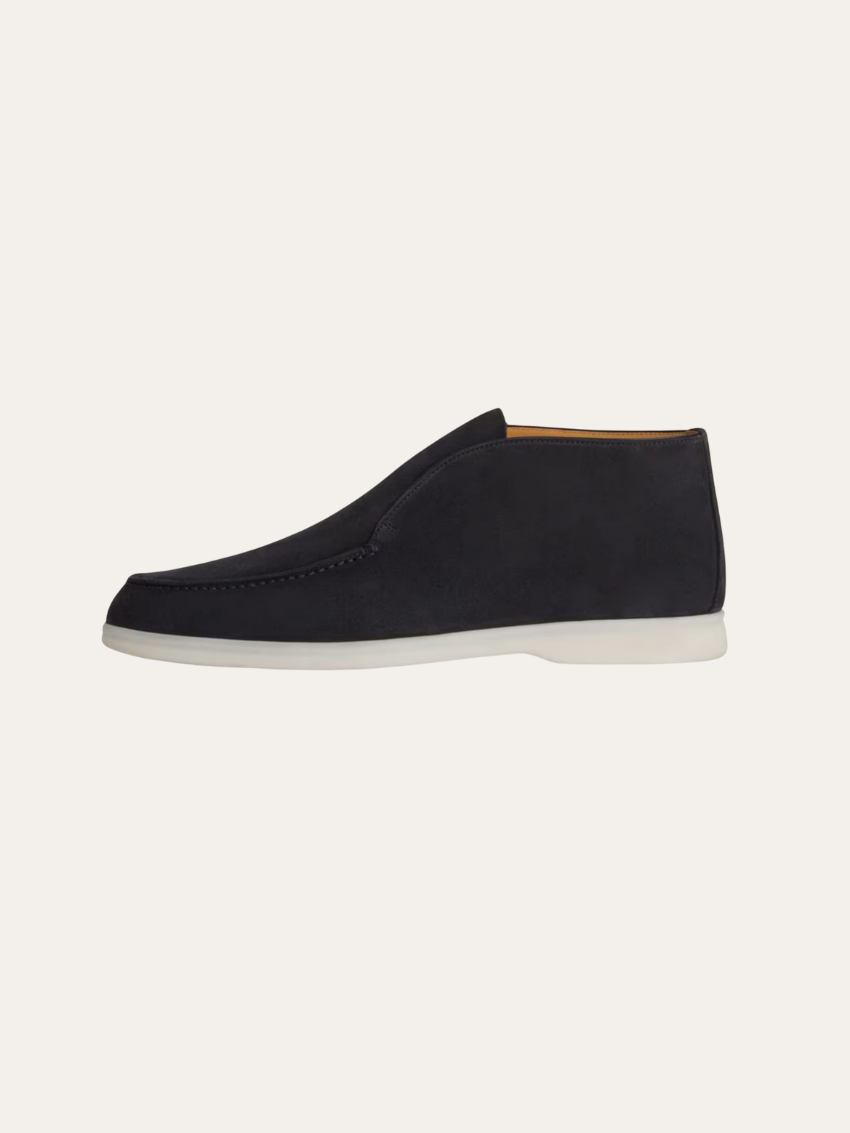 Loris | Veloursleder Slipper – Marineblau