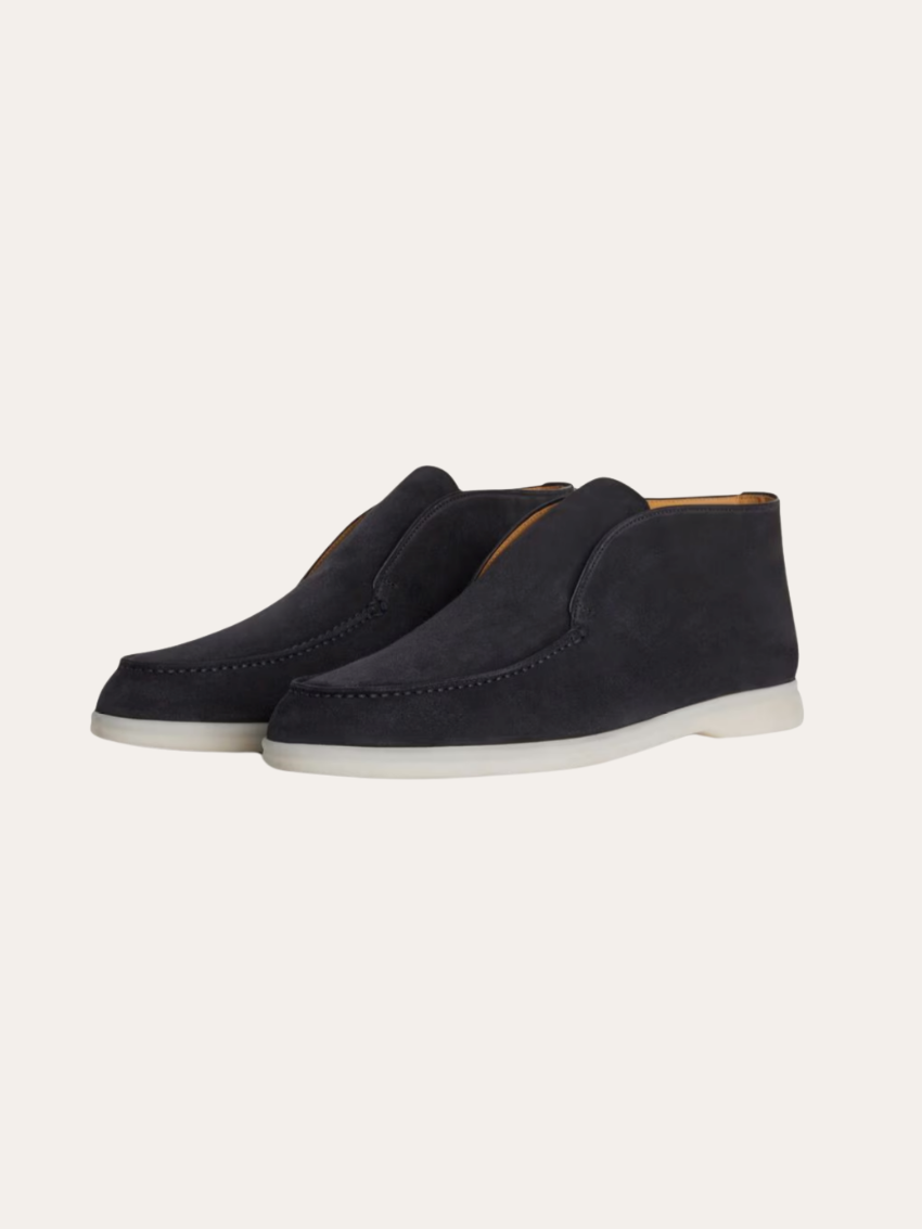 Loris | Veloursleder Slipper – Marineblau