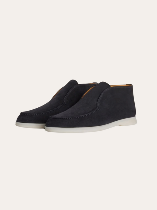 Loris | Veloursleder Slipper – Marineblau