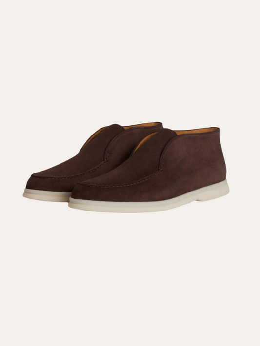 Marlon | Veloursleder Slipper – Dunkelbraun