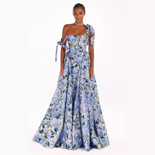 Milena | Luxus Maxikleid mit floralem Muster