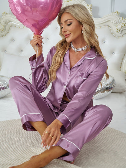 Nora | Satin-Pyjama-Set mit Taschen