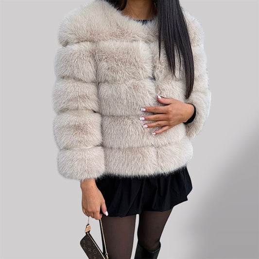 Pelzmantel Ivory Weiss