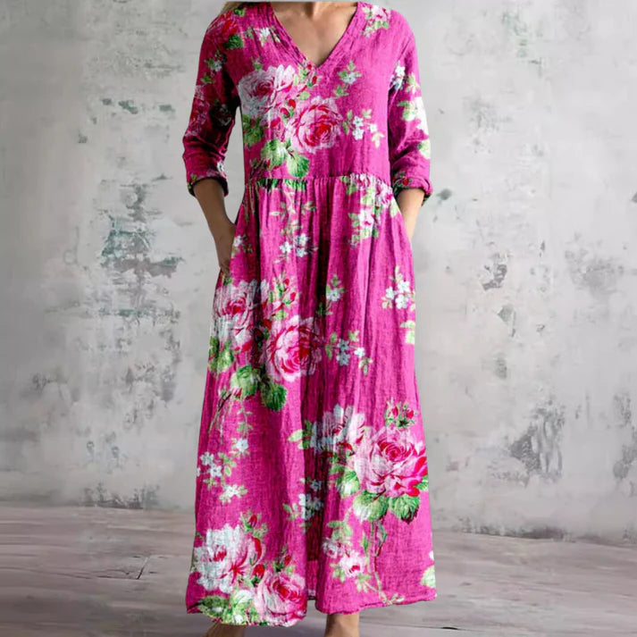 Roya – Blumenprint-Kleid für elegante Leichtigkeit