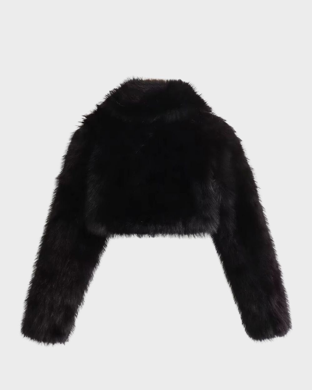 Schwarzer Faux-PelzBomber