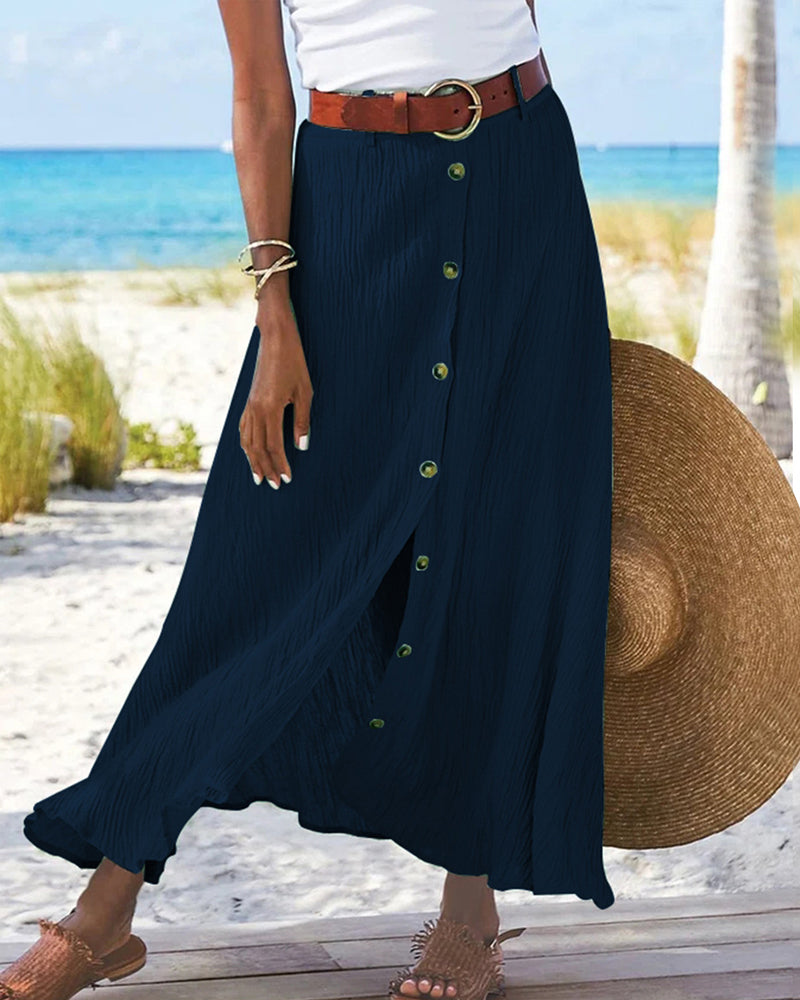 Syndy | Eleganter Fliessender Knopfrock