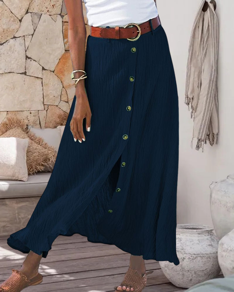 Syndy | Eleganter Fliessender Knopfrock