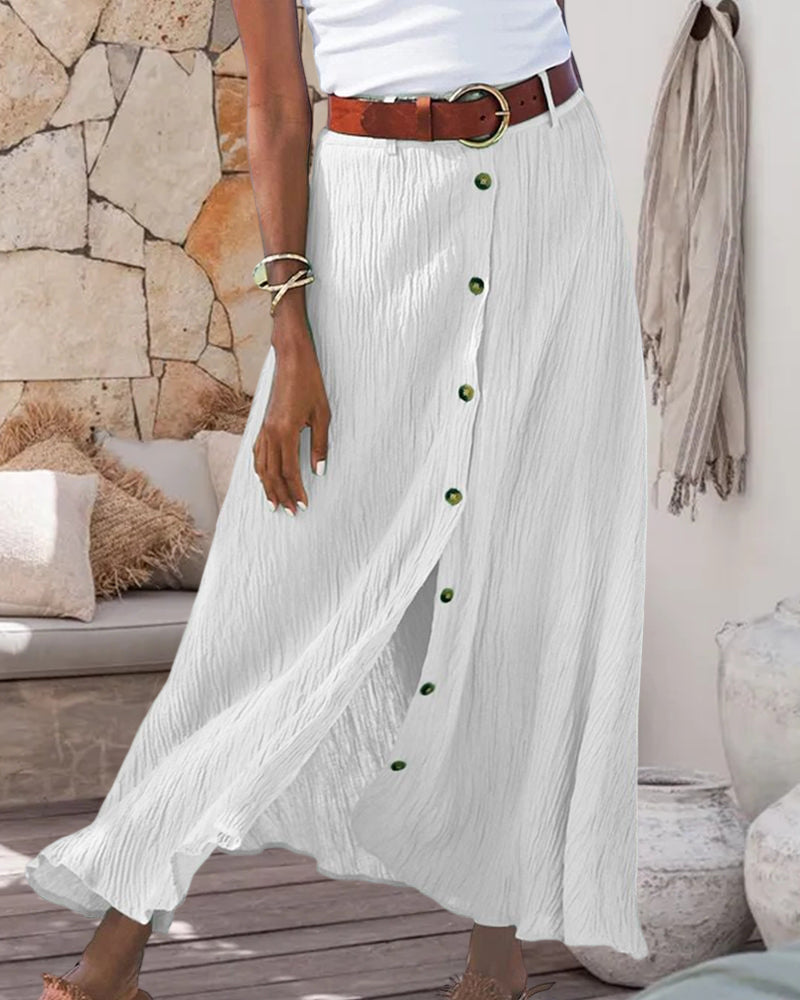 Syndy | Eleganter Fliessender Knopfrock