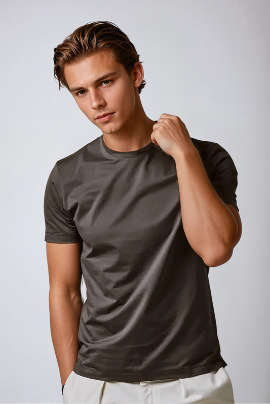 Tobias | Supima T-Shirt – Dunkelbraun