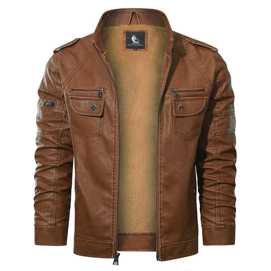 Valerio | Fleece-Bikerjacke aus Premiumleder