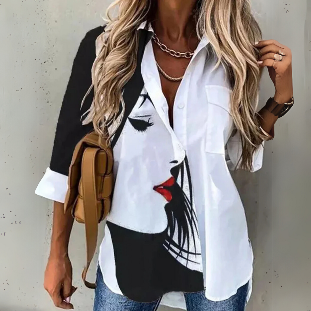 Viola | Stilvolle Kontrastbluse